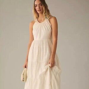 NWT Anthropologie FOREVER THAT GIRL Tiered Ruched Back Bow Dress (Size M)